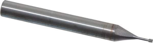 Vargus - #2-56, #3-56 Thread, 1/4" Shank Diam, Bright Coating, Solid Carbide Straight Flute Thread Mill - 3 Flutes, 2.244" OAL, #2 Min Noml Diameter - Eagle Tool & Supply