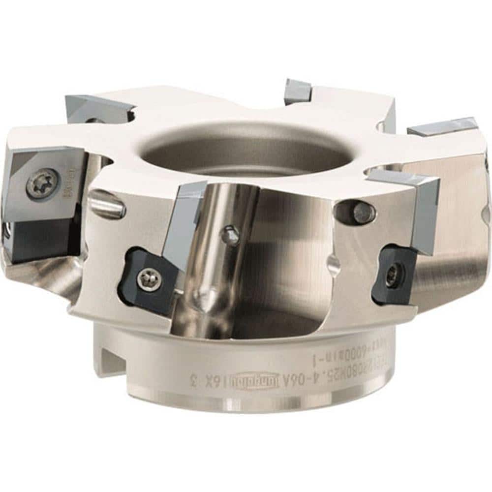 Indexable Square-Shoulder Face Mill: TFE12R080M25.4-06A, 25.4000″ Arbor Hole Dia, Uses 6, SEGW Inserts, Through Coolant, Series TFE
