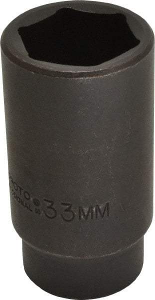 Proto - 1/2" Drive 33mm Deep Impact Socket - 6 Points, 3-1/2" OAL - Eagle Tool & Supply