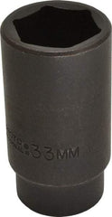 Proto - 1/2" Drive 33mm Deep Impact Socket - 6 Points, 3-1/2" OAL - Eagle Tool & Supply