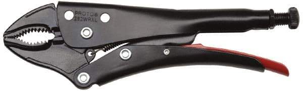 Proto - 7-15/32" OAL Curved Jaw Locking Pliers - 11/32" Jaw Width, 1-11/64" Jaw Depth, 1-21/32" Jaw Opening, Standard Handle - Eagle Tool & Supply
