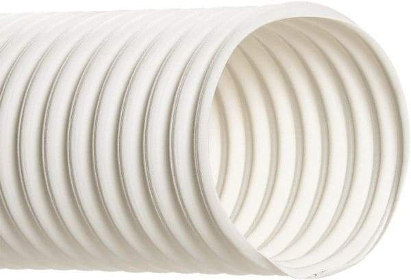 Hi-Tech Duravent - 5" Inside x 5.29" Outside Diam, Food & Beverage Hose - 8" Bend Radius, White, 25' Long, 15 Vacuum Rating, 9 psi Working Pressure - Eagle Tool & Supply