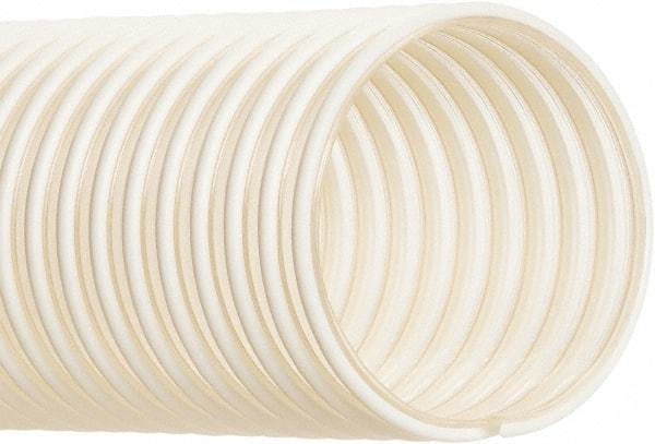 Hi-Tech Duravent - 1" ID, 30 Hg Vac Rating, 30 psi, Polyurethane Vacuum & Duct Hose - 50' Long, Clear with Opaque Helix, 2-1/2" Bend Radius, -20 to 180°F - Eagle Tool & Supply