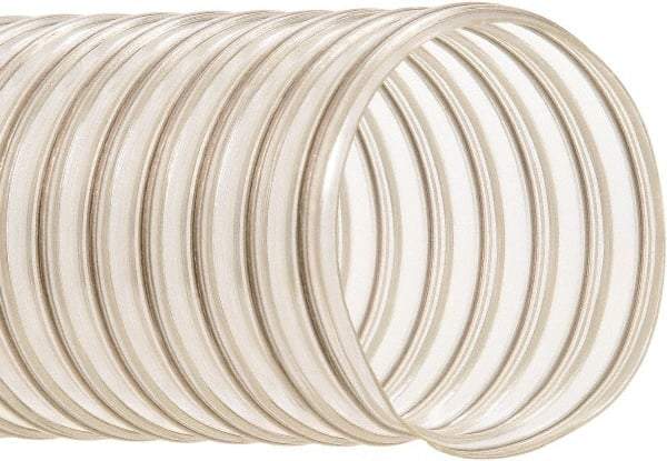 Hi-Tech Duravent - 4" ID, 20 Hg Vac Rating, 10 psi, Polyurethane Vacuum & Duct Hose - 50' Long, Clear, 2" Bend Radius, -20 to 180°F - Eagle Tool & Supply