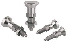 Gibraltar - M12x1.5, 17mm Thread Length, 6mm Plunger Diam, Lockout Knob Handle Indexing Plunger - Plunger Style B, 20mm Body Length, 59mm OAL, Stainless Steel - Eagle Tool & Supply