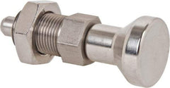 Gibraltar - M20x1.5, 25mm Thread Length, 10mm Plunger Diam, Lockout Knob Handle Indexing Plunger - Plunger Style B, 28mm Body Length, 83mm OAL, Stainless Steel - Eagle Tool & Supply