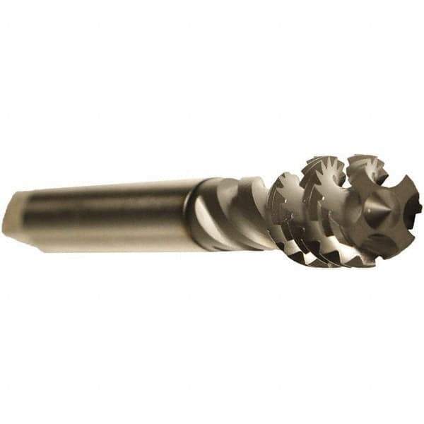 Emuge - M18x2.50 Metric 4 Flute 6H Modified Bottoming Spiral Flute Tap - Cobalt, GLT-1 Finish, 125mm OAL, Right Hand Flute, Right Hand Thread, Series Enorm - Eagle Tool & Supply