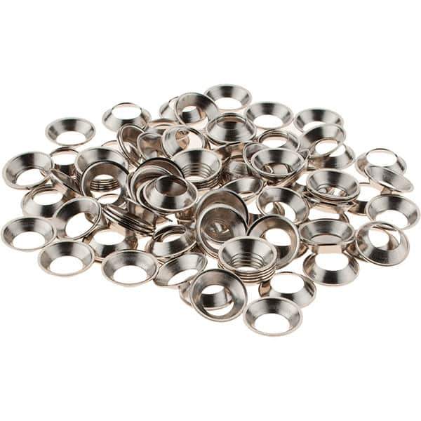 Value Collection - 3/32" Thick, Nickel-Plated Finish, Brass, Flush Type Finishing Washer - 0.488" OD - Eagle Tool & Supply