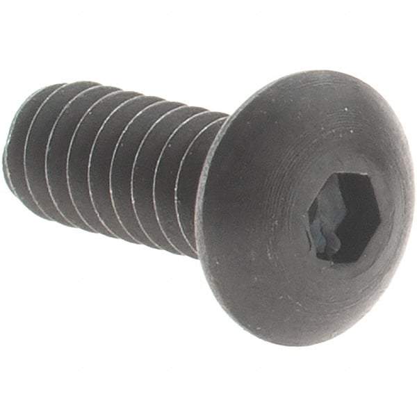 Value Collection - #4-40 UNC Hex Socket Drive, Button Screw - Alloy Steel, Black Oxide Finish, Fully Threaded, 5/16" OAL - Eagle Tool & Supply