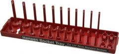 Made in USA - 26 Piece Capacity Deep & Shallow Inch Socket Tray - 1/4" Drive, Red - Eagle Tool & Supply