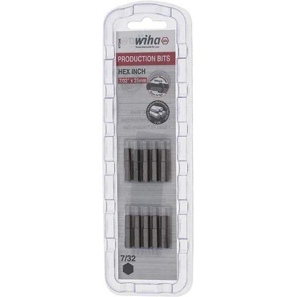 Wiha - 0.218" Hex Screwdriver Bit - 1/4" Drive, 1" OAL - Eagle Tool & Supply