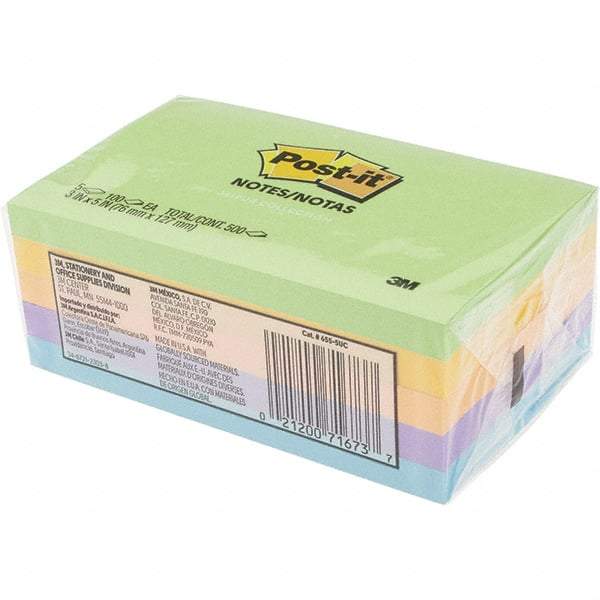 3M - 100 Sheet, 3 x 5", Note Pad/Writing Pad/Notebook - Ultra Colors - Eagle Tool & Supply