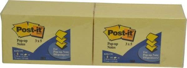 3M - 100 Sheet, 3 x 5", Note Pad/Writing Pad/Notebook - Yellow - Eagle Tool & Supply