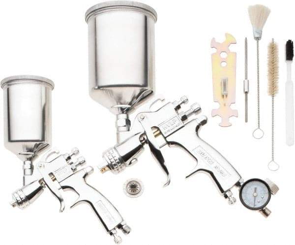 Binks - Gravity Feed High Volume/Low Pressure Paint Spray Gun - 175 Max psi, 7 to 12 CFM, For Adhesives, Enamels, Epoxies, Lacquers, Latex, Polyurethanes, Primers, Sealers, Stains, Varnishes - Eagle Tool & Supply
