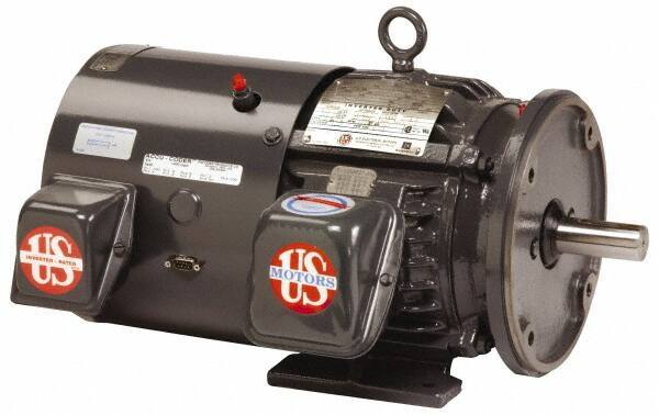 US Motors - 3 hp, TEFC Enclosure, No Thermal Protection, 3,540 RPM, 230/460 Volt, 60 Hz, Three Phase Premium Efficient Motor - Size 182 Frame, Rigid Mount, 1 Speed, Ball Bearings, 7.8/3.9 Full Load Amps, F Class Insulation, Reversible - Eagle Tool & Supply