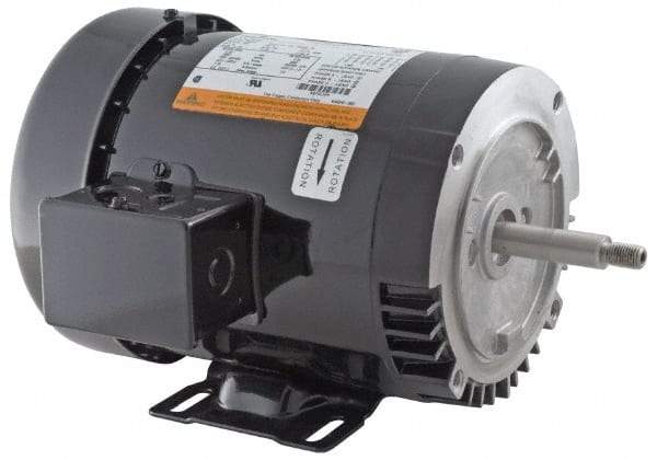 US Motors - 1 hp, ODP Enclosure, No Thermal Protection, 3,520 RPM, 208-230/460 Volt, 60 Hz, Three Phase Standard Efficient Motor - Size 143 Frame, Rigid Mount, 1 Speed, Ball Bearings, 3.5-3.4/1.7 Full Load Amps, F Class Insulation, CCW Lead End - Eagle Tool & Supply