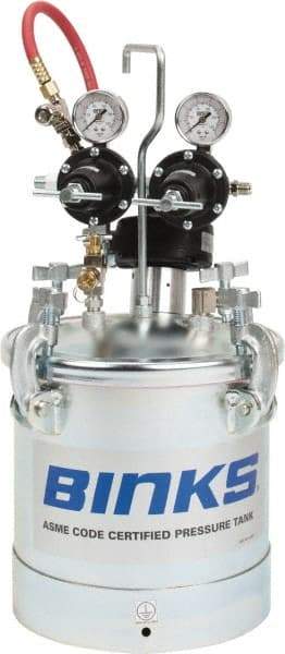 Binks - Paint Sprayer Pressure Tank - 2.8 Gallon Pressure Pot with Agitator and 2 Regulators, Compatible with Pressure Tank and Spray Guns - Eagle Tool & Supply