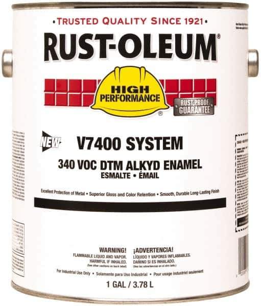 Rust-Oleum - 1 Gal Almond Gloss Finish Alkyd Enamel Paint - 230 to 425 Sq Ft per Gal, Interior/Exterior, Direct to Metal, <340 gL VOC Compliance - Eagle Tool & Supply