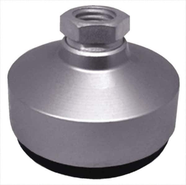 Gibraltar - 100 Lb Capacity, 3/8-16 Thread, 1-1/2" OAL, Stainless Steel Stud, Tapped Socket Mount Leveling Pad - 1-1/4" Base Diam, Stainless Steel Pad, 5/8" Hex - Eagle Tool & Supply
