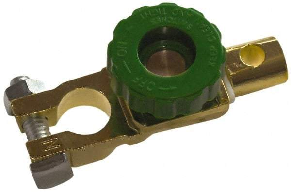 Battery Doctor - 1 Position, 12 Volt, 125 Continuous Amp, Top Mount Battery Switch - Battery Knife Switch Sequence, 1 Switch, Gold - Eagle Tool & Supply