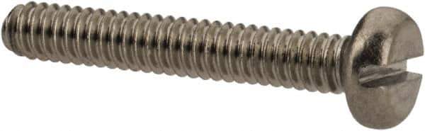 Value Collection - M2x0.40 Metric Coarse, 12mm Length Under Head Slotted Drive Machine Screw - Pan Head, Grade 18-8 & A2 Stainless Steel, Uncoated, Without Washer - Eagle Tool & Supply
