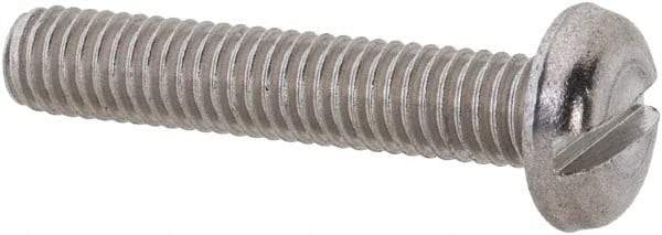 Value Collection - M3x0.50 Metric Coarse, 16mm Length Under Head Slotted Drive Machine Screw - Pan Head, Grade 18-8 & A2 Stainless Steel, Uncoated, Without Washer - Eagle Tool & Supply
