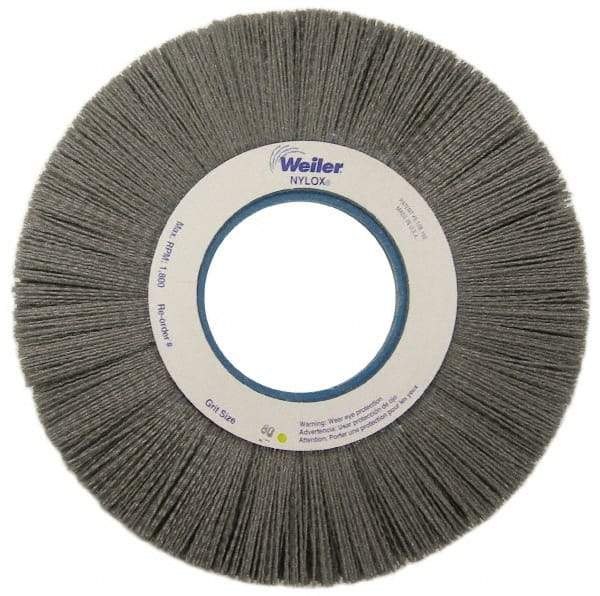 Weiler - 10" OD, Crimped Nylon Wheel Brush - 1" Face Width, 1-5/8" Trim Length, 0.04" Filament Diam, 1,800 RPM - Eagle Tool & Supply
