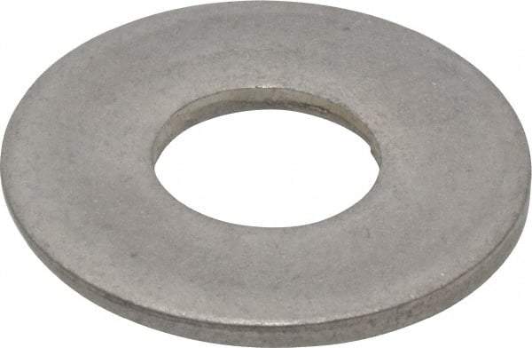 Made in USA - 1" Screw, Grade 300 Stainless Steel Standard Flat Washer - 1.062" ID x 2-1/2" OD, 0.136" Thick, Passivated Finish, Meets Military Specifications - Eagle Tool & Supply