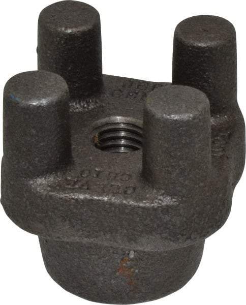 Jergens - 2-1/2" Diam, 2-3/8" High, 9/16" Thread, Tapped Bar Knob - 1-3/4" Projection, 1-1/2" Hub Diam, ASTM 32510 Malleable - Eagle Tool & Supply