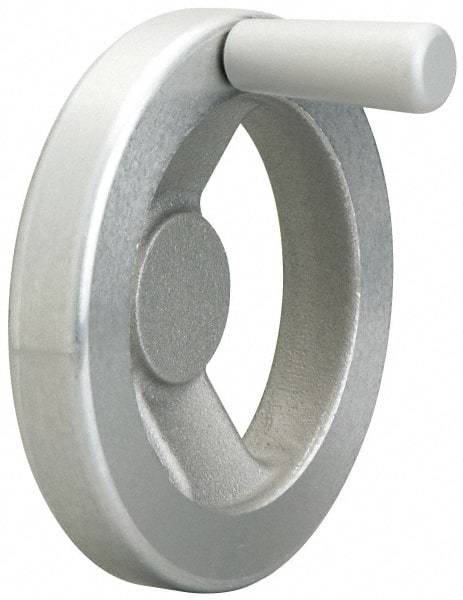 Jergens - 4", 2 Spoke Offset Handwheel with Handle - 1-3/16" Hub, Aluminum Alloy, Plain Finish - Eagle Tool & Supply