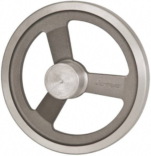 Jergens - 10", 3 Spoke Offset Handwheel - 2-3/8" Hub, Aluminum Alloy, Plain Finish - Eagle Tool & Supply