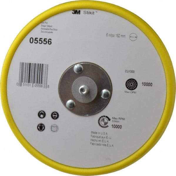 3M - 6" Diam Adhesive/PSA Disc Backing Pad - Medium Density, 10,000 RPM - Eagle Tool & Supply