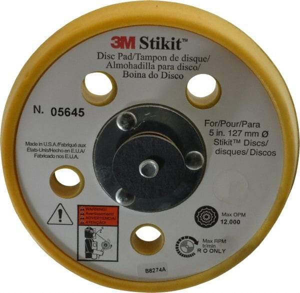 3M - 5" Diam Adhesive/PSA Disc Backing Pad - Soft Density, 12,000 RPM - Eagle Tool & Supply