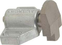 Jergens - 1-1/2" Body Width x 1" Body Len, 3/16" Stroke Len, 1-1/8" Btw Mt Hole Ctrs, Tang Square Spring Locating Stop - 14 Lb Mid End Force, 7/8" Stop Head Width x 1-1/8" Stop Head Height - Eagle Tool & Supply