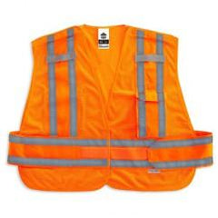 8244PSV XL/2XL ORANGE SAFETY VEST - Eagle Tool & Supply