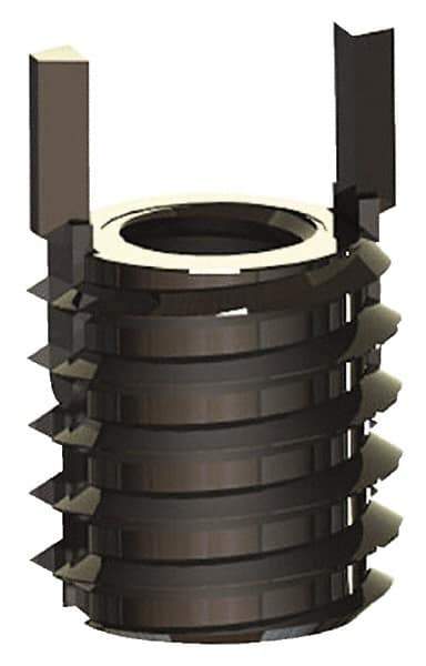 Jergens - M4x0.70 Internal, M8x1.25 External, Metric Coarse, 8mm Insert Length, Heavy Duty Keylocking Thread Inserts - Stainless Steel, Passivated Finish, Grade 303, 6H Internal Class of Fit, 6G External Class of Fit, Use Tool 215-064763 - Eagle Tool & Supply