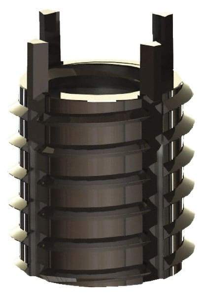 Jergens - M10x1.50 Internal, M14x1.50 External, Metric Coarse, 14mm Insert Length, Thin Wall Keylocking Thread Inserts - Stainless Steel, Passivated Finish, Grade 303, 6H Internal Class of Fit, 6G External Class of Fit, Use Tool 215-064755 - Eagle Tool & Supply
