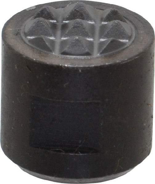 Fairlane - 10-32 Thread, 1/2" Diam, 1/2" High, Threaded, Fine Tooth Grade Diamond Serration Tooth Pattern, Carbide Tipped, Round Positioning Gripper - 3/16" Flat Width, Uncoated - Eagle Tool & Supply