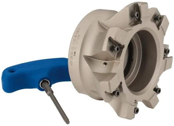 Iscar - 7 Inserts, 4" Cut Diam, 1-1/2" Arbor Diam, 0.118" Max Depth of Cut, Indexable Square-Shoulder Face Mill - 0/90° Lead Angle, 2" High, HTP LNHT 1606 Insert Compatibility, Through Coolant, Series TangPlunge - Eagle Tool & Supply