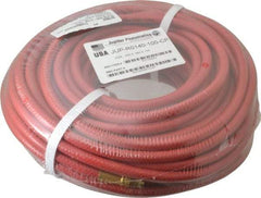 PRO-SOURCE - 1/4" ID x 15/32" OD 100' Long Multipurpose Air Hose - MNPT x MNPT Ends, 300 Working psi, 23 to 150°F, 1/4" Fitting, Red - Eagle Tool & Supply