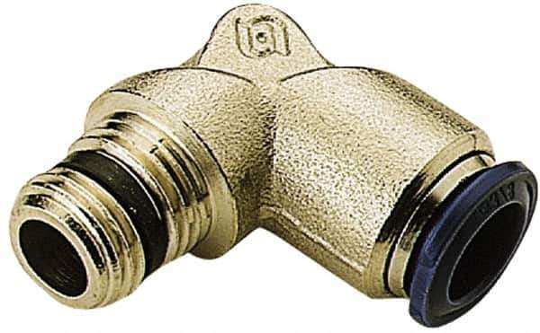 Alpha Technologies - 1/4" Outside Diam, 1/4 NPTF, Nickel Plated Brass Push-to-Connect Tube Male Elbow - 250 Max psi, Tube to Male NPT Connection, Buna O-Ring - Eagle Tool & Supply