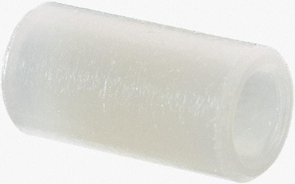 Electro Hardware - 0.116" ID x 3/16" OD, #4 Screw, Grade 101 Nylon Female Unthreaded Circuit Board Spacer - Round Body, Uncoated, 3/8" OAL - Eagle Tool & Supply