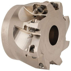 Seco - 8 Inserts, 3" Cut Diam, 1" Arbor Diam, 0.669" Max Depth of Cut, Indexable Square-Shoulder Face Mill - 0/90° Lead Angle, 1.969" High, XO.X 1806.. Insert Compatibility, Through Coolant, Series Power Turbo - Eagle Tool & Supply