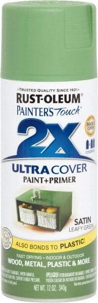 Rust-Oleum - Leafy Green, Satin, Enamel Spray Paint - 8 Sq Ft per Can, 12 oz Container, Use on Multipurpose - Eagle Tool & Supply