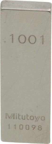 Mitutoyo - 0.1001" Rectangular Steel Gage Block - Accuracy Grade 0, Includes Certificate of Inspection - Eagle Tool & Supply