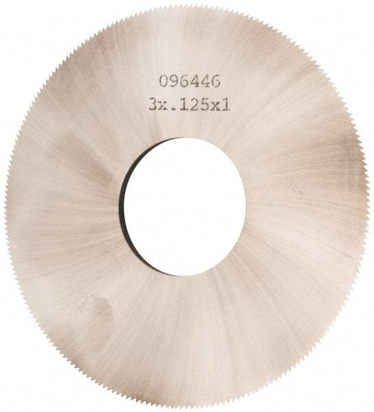 Made in USA - 3" Diam x 1/8" Thick, 1" Arbor Hole Diam, 230 Teeth, Solid Carbide Jeweler's Saw - Uncoated - Eagle Tool & Supply