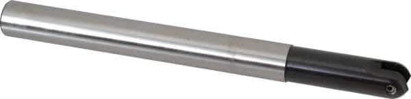 LMT - 3/4" Cut Diam, 2.36" Max Depth of Cut, 3/4" Shank Diam, 8.27" OAL, Indexable Ball Nose End Mill - 2.36" Head Length, Straight Shank, EBG-R Toolholder, WPR 0750 Insert - Eagle Tool & Supply