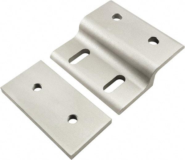 80/20 Inc. - 80mm Wide, Open Shelving Accessory/Component - Aluminum, Clear Anodized Finish, 77mm Long, Use with 40 Series & Bolt Kits 75-3422 & 13-8320 - Eagle Tool & Supply