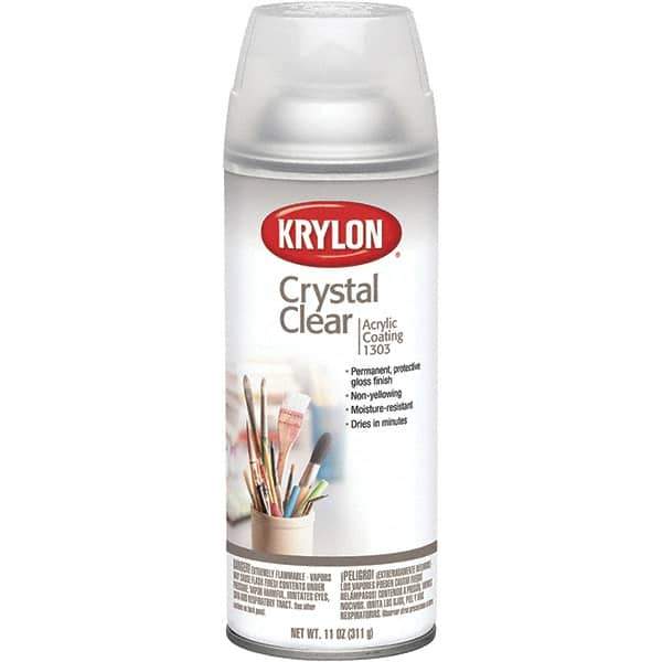 Krylon - Crystal Clear, Gloss, Acrylic Coating Spray Paint - 15 to 20 Sq Ft per Can, 11 oz Container - Eagle Tool & Supply
