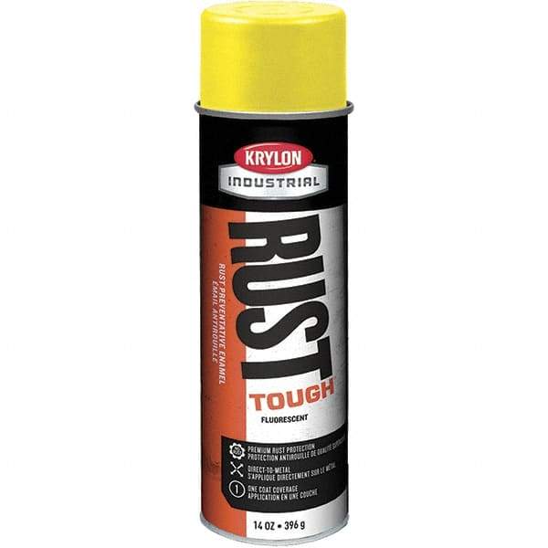 Krylon - Yellow, 15 oz Net Fill, Fluorescent, Acrylic Enamel Spray Paint - 15 to 20 Sq Ft per Can, 20 oz Container - Eagle Tool & Supply